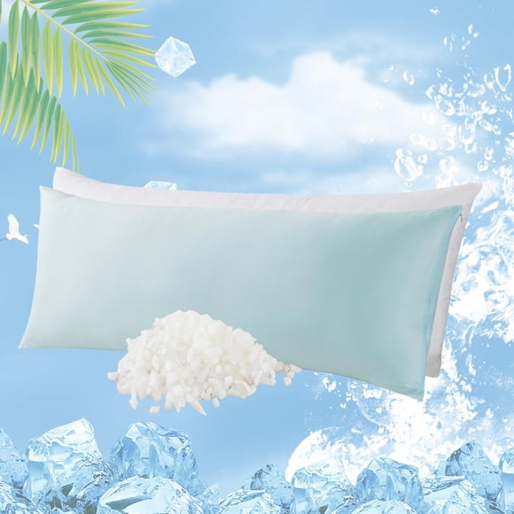 Almohada corporal viscoelástica WhatsBedding, funda refrescante, azul