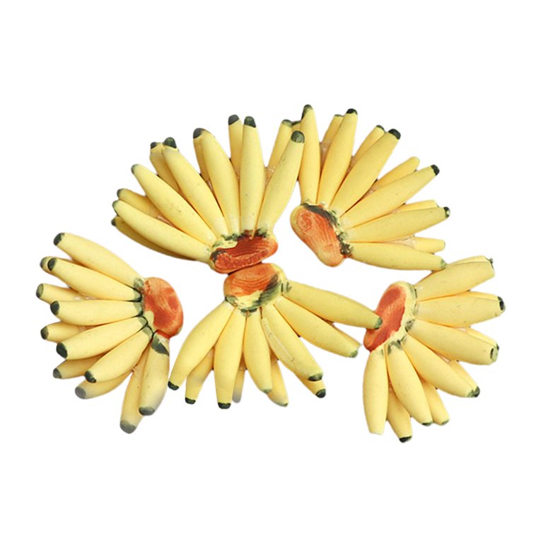 100 Pcs Miniature Artificial Bananas - Tiny Resin Fake Bananas For Dollhouse, Crafts, Cake Decor, Photography