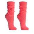 thumbnail image 4 of Women’s Cotton Slouch Socks 3 Pairs, Knee High Scrunch Boot Socks, Extra Long All Season Comfort, Made in USA (3 Pairs Neon Pink), 4 of 16