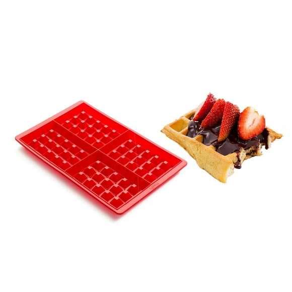 Lekue 2 Piece Red Waffle Mould