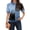 09-Blue, variant on Women's T-Shirts Slacking Short Sleeve Fashion Womens Polo Shirts Lapel V Neck Soft Brown Size 3XL