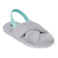 thumbnail image 2 of Kensie Cute Cross Strap Faux Fur Home Slippers, Grey (Women's), 2 of 9