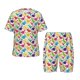 thumbnail image 1 of Balery Colorful Dinosaurs Conjunto de Pijama Infantil de Manga Corta con Estampado – Ropa de Dormir de Algodón Suave-Large, 1 of 6