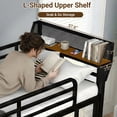 thumbnail image 6 of Miniyam Twin XL Over Twin XL Bunk Bed with Foldable Desk, Charging Station, 2 Drawers and LED Light, Metal Bed Frame, Black, 6 of 9