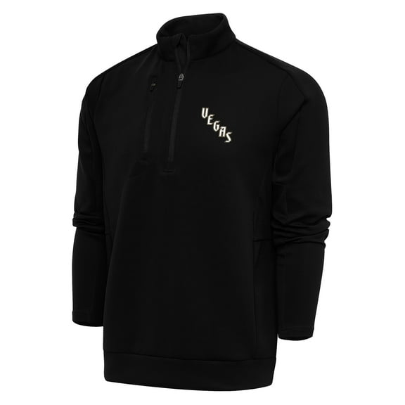 Men's Antigua Black Vegas Golden Knights Special Edition 2.0 Generation Quarter-Zip Pullover Top