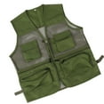 thumbnail image 2 of Chaleco militar Chaleco de pesca de malla multibolsillo transpirable duradero para actividades al aire libreXXL Verde militar, 2 of 10
