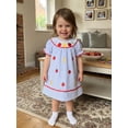thumbnail image 3 of Yuemengxuan Toddler Girl Back to School Dress Letter Apple Short Sleeve Round Neck Striped Dress, 3 of 9