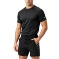 thumbnail image 2 of Maqroz Mens Two Piece Workout Sets Short Sleeve Crewneck T-Shirts Drawstring Shorts Casual Athletic Activewear Solid Gym Suits Summer Outfits, 2 of 6