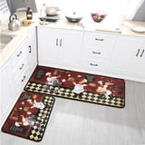 Chef Non-Slip Kitchen Rugs Set (17x30+17x47 Inch), Washable, Fat Chef ...