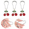thumbnail image 3 of Ganchos Decorativos Para Cortina De Ducha De Cerezo, Anillos Para Barra De Ducha De Baño, Anillo De Cortina De Acero Inoxidable De Metal A Prueba De Óxido, Juego De 12 Con Colgante De Decoración De Re, 3 of 5