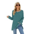 thumbnail image 6 of SHIBEVER Fall Sweater for Women Long Sleeve Crewneck Solid Thin Sweater Comfy Warm Winter Dark Green Tshirt Blouse Size XXL, 6 of 6