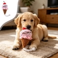 thumbnail image 2 of Ice Cream Cone Shaped Pet Squeaky Toy, Soft Squeaker and Crinkle Toy, Interactive Play Gift for Small Dogs and Cats, 2 of 7