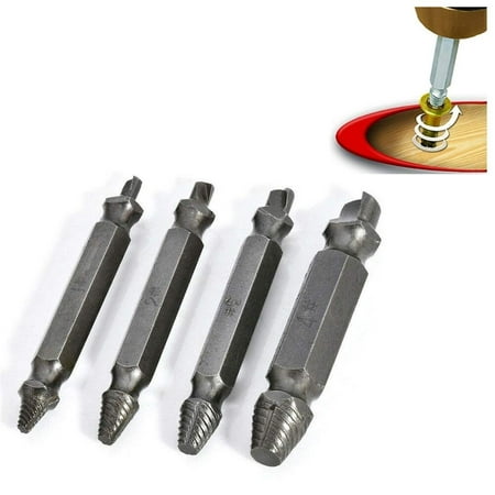 Yosoo 4pcs Easy Speed Out Screw Extractor Drill Set Broken Rusted Stripped Damaged Screw speed remove out Bolt Remover Tools Screw Remover