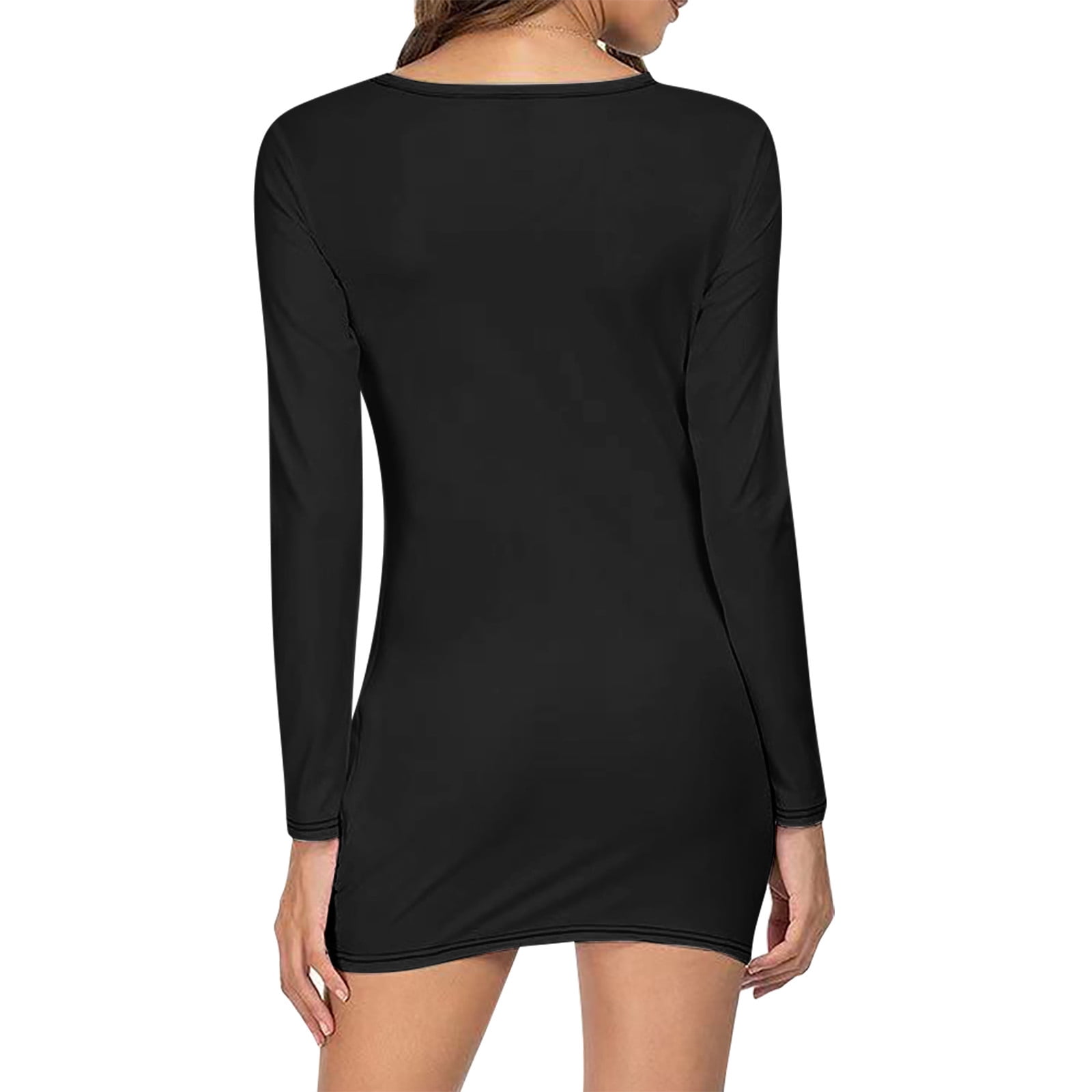 Floral Print Long Sleeve Bodycon Dress For Women Round Neck Spring Autumn Fashion Dress plus And Dress with Sleeves plus Size Homecoming Romper Dress for Women Fancy plus Size Dresses Evening Dresses