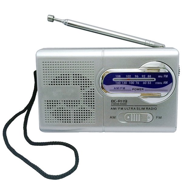BC-R119 AM FM Mini radio portátil Receptor inalámbrico de 2 bandas Reproductor de música Antena retráctil DC 3V Inevent DZ5347-00