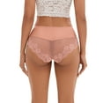 thumbnail image 2 of Unique Bargains Women's Full-Coverage Panties Lace Trim High Waist Briefs L Camel, 2 of 6