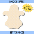 thumbnail image 2 of Bigger Better | Unfinished Wood Ghost Shape |  DIY Craft Cutout 36" / 1/2", 2 of 3
