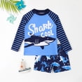 thumbnail image 4 of AUNVITO Toddlers and Baby Boys Sun Protection Swim Set for Boys Long Sleeve Bathing Suits with Swim Shorts Two Piece Swimwear, 4 of 9