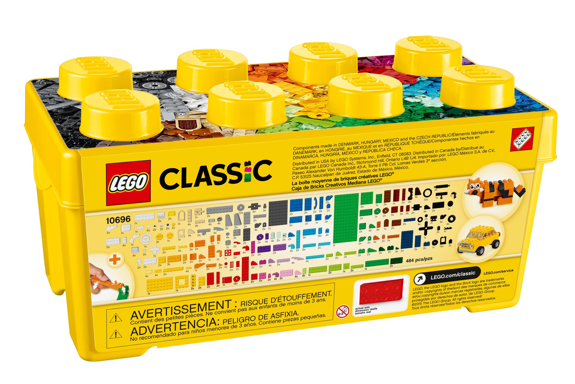 LEGO Classic Medium Creative Brick Box 10696 Building Toy Set with Storage, Includes Train, Car, and a Tiger Figure, Perfect Gift and Playset for Boys and Girls, Sensory Toy for Kids Ages 4 and up - image 5 of 6