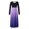 thumbnail image 5 of Kaemgyyd Fall Dresses for Women Casual Long Sleeve Loose Maxi Dresses Fashion Gradatio Crewneck Pleated Flowy Dresses, 5 of 5