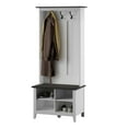 Twin Star Home Hall Tree with Storage Bench in White