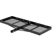 SUNCOO Universal Hitch Mount Cargo Carrier, 60"x 20" Tray-Style Trailer, Heavy Duty Cargo Rack Rear Luggage Basket w/ 400 Lbs Loading Capacity, Fits 2" Receiver for Car SUV Camping Road Traveling