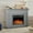 Grey, variant on KISSAIR Electric Fireplace Mantel Wooden Surround Firebox, Free Standing Fireplace, with Remote Control, Adjustable LED Flame, 750W/1500W -White
