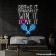 thumbnail image 4 of Glowneon Serve It Smash It Win It Love It Neon Sign, Tennis Led Sign, Tennis Player Room Decor, 4 of 5