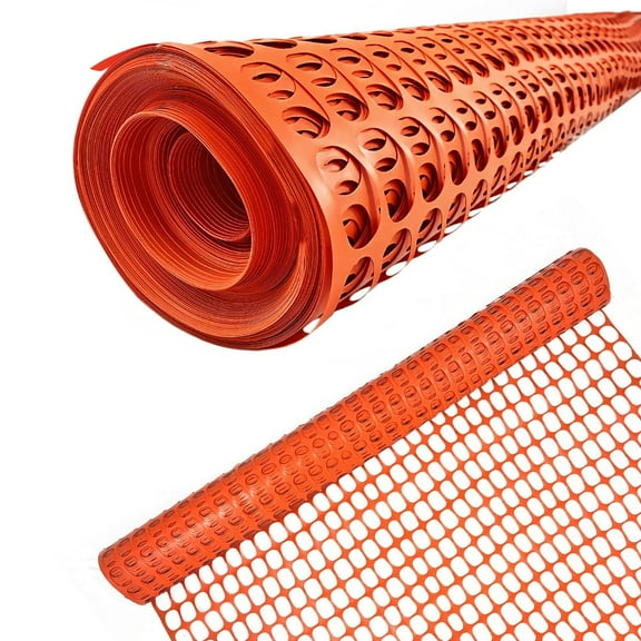 Ashman Plastic Mesh Fence, Orange, 4 feet x 200 feet, Construction Barrier Netting, 1 Roll