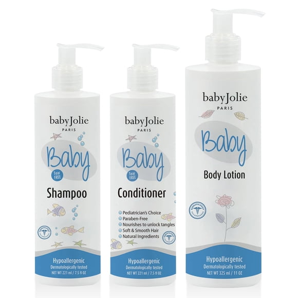 Set de baño para bebé Baby Jolie Shampoo Acondicionador Loción 221 ml