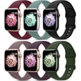 thumbnail image 1 of Paquete de 6 correas deportivas compatibles con Apple Watch Band 38 mm, 40 mm, 41 mm, 42 mm, 44 mm, 45 mm, 49 mm, correa de silicona suave impermeable compatible con iWatch Apple Watch Series 9 Ultra, 1 of 4