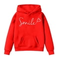 thumbnail image 4 of Povozer Girls and Toddlers' Pullover Hoodie Sweatshirt(Watermelon Red,3-4 Years), 4 of 4
