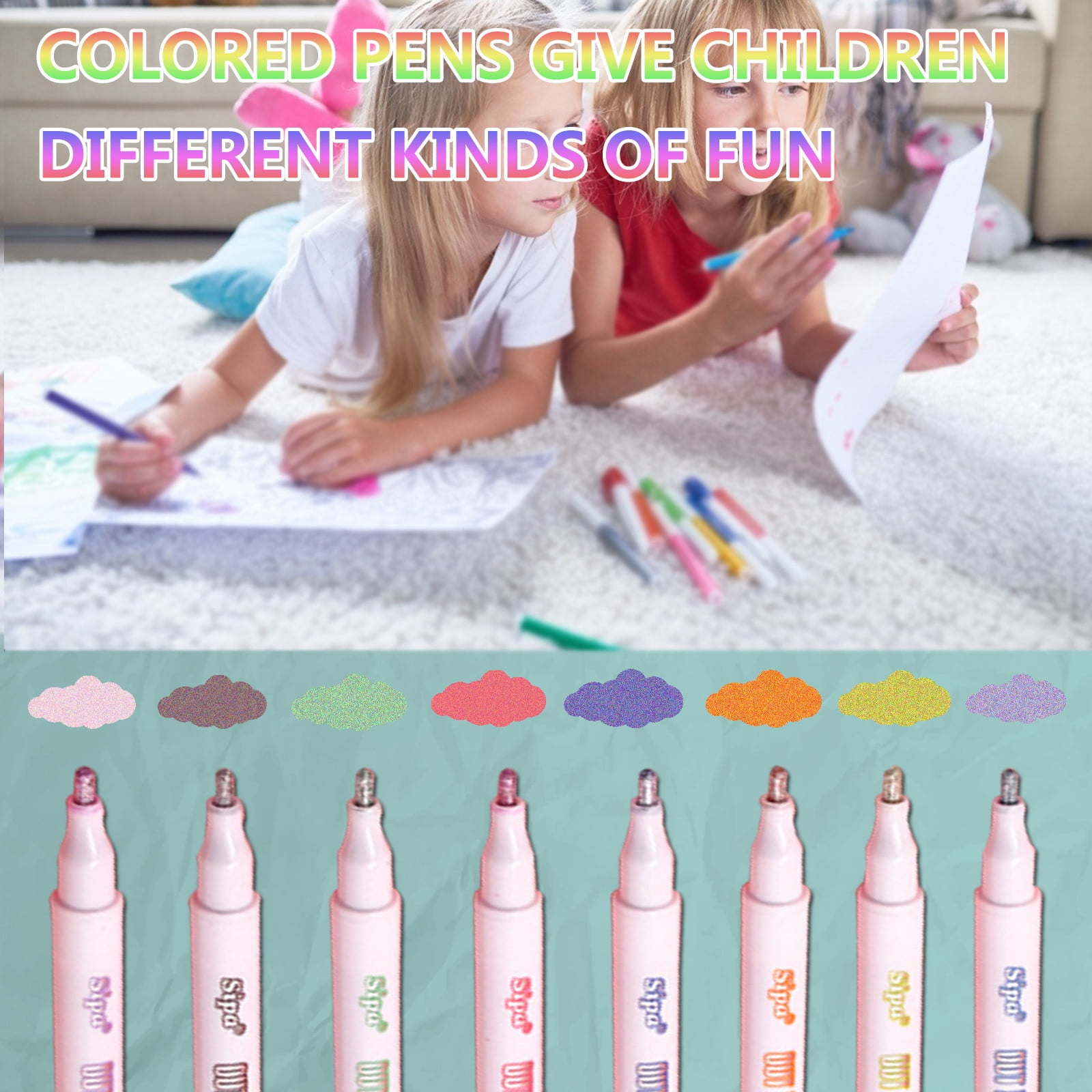 VBXOAE Children Drawing Watercolor Pen Set 8 Colors Marker Washable Painting Pen 5ml