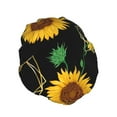 thumbnail image 2 of Kll Sunflowers Pattern Shower Cap & Bath Cap For Women,Reversible Oversized Waterproof Shower Caps For All Hair Lengths,Elastic Reusable Bathing Hair Cap, 2 of 9