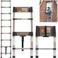 thumbnail image 4 of Ladders Extendable Telescopic 2.6M-5M Heavy Duty Multi Purpose Straight Loft Ladder Portable Folding Stainless Steel Ladder Tool, 4 of 14