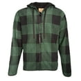 thumbnail image 4 of Men's Flannel Hoodie Sherpa Fleece Lined Plaid Zip Up Lightweight Jacket Casual, Light Grey, S, 4 of 7