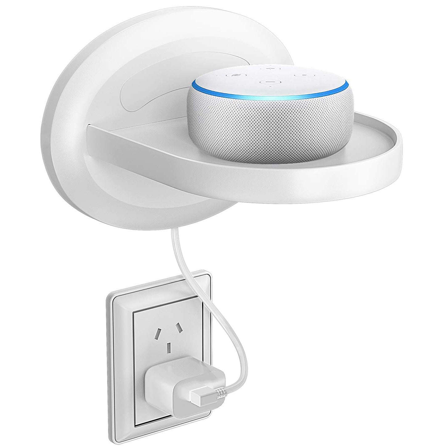 Deco Gear Wall Mount Shelf Stand for Google Home, Smart Speaker, IP Cam and More (White)