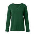 thumbnail image 6 of Women Blouses Womens Fitted Shirt Puff Long Sleeve Blouse V Neck Tee Womens Lady's Dress Shirts Women Tee Shirts Girls Swim Shirt Cute Print Button down plus Size Blouses for 3x Long Sleeve Green M, 6 of 9