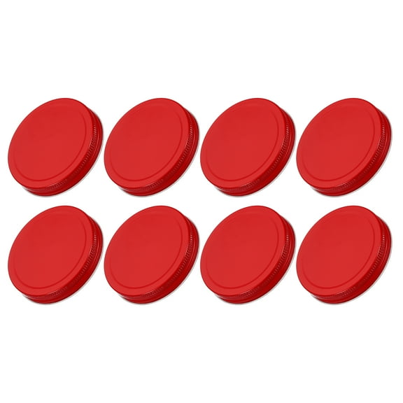 Uxcell 8 Pack 86mm/3.39" Regular Mouth Tin Plate Mason Jar Lids for Canning Red