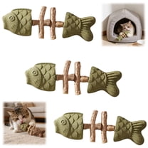 2026 New Creative Fish Bone Cat Toy,Purrident - Fix Your Cat’s Dental Health,Cat Chew Toys,Wooden Catnip Teeth Cleaning Stick, Natural Fishbone Cats Dental Toy,Durable Feline Tooth Care Tool (3PCS)