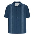 thumbnail image 5 of Dianli Gifts Summer Beach Men's Casual Short Sleeve Vintage Bowling Button-up Shirt Cuba Collar Hawaiian Floral Print Lightweight Breathable Cotton-Blend Resort Vacation, 5 of 5