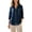 Dark Blue, variant on CXHEGBEJ Contrast White Stitch Shirt For Women Long Sleeve Lapel Collar Button Down Blouse Loose fit With Chest Pockets Casual Vacation Cardigan Tops Beige 2XL
