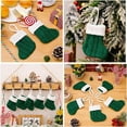 thumbnail image 4 of Green Knit Christmas Stockings Bulk Mini Small Stockings - Rustic Knitted Cable Xmas Stockings for Tree Ornaments, Silverware Holders, Party Favors, Fireplace Mantle Family Home Holiday Decorations, 4 of 7