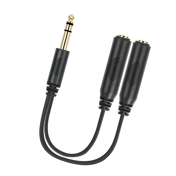 1/4 Splitter Cable,1/4inch Stereo Splitter Y Cable Stereo Sound Splitter for Amplifiers Microphones Clear Signals