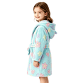 thumbnail image 6 of LYMAYTER Girls Warm Fleece Robe Toddler Girls Soft Hooded Bathrobe Cute Graphic Flannel Pajamas Robe for 1-7Y Kids, 6 of 10