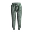 thumbnail image 4 of Womens Stripe Jogger Pants Comfy Long Lounge Bottom, Drawstring Elastic Waist Pants with Pockets Green S(S), 4 of 7