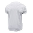 thumbnail image 4 of Besolor Mens Casual Summer Shirts Crewneck Button up Short Sleeve Loose Fitted Wicking Workout Tops Tee, 4 of 4