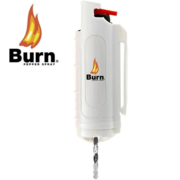 Burn Pepper Spray for Self Defense - Max Strength 1/2oz Keychain Case White