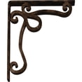 thumbnail image 4 of Ekena Millwork 2"W x 10"D x 12"H Orleans Wrought Iron Bracket, (Triple center brace), Antiqued Bronze, 4 of 8