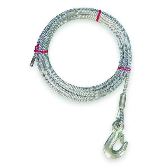 Dayton Winch Cable, Galvanized Steel , 3/16 In Cord Dia,  25 ft. Cord Lg 1DLJ3